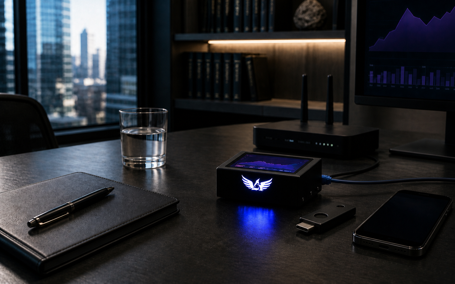 Customer-owned Black Box Crypto™ appliance in a secure private office